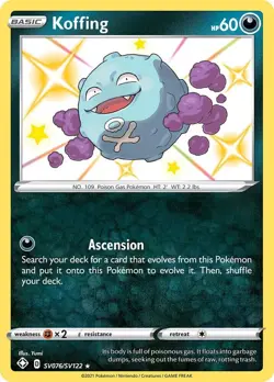 Koffing - Shining Fates - SV076/SV122 - Pokemon TCG - NM - Shiny Holo Rare - Image 1