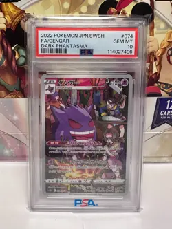 2022 POKEMON JPN SWORD & SHIELD DARK PHANTASMA #074 FULL ART/GENGAR PSA 10 - Image 1