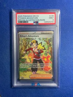 2025 POKEMON DRI EN-DESTINED RIVALS #236 ETHAN'S ADVENTURE PSA 9 - Image 1