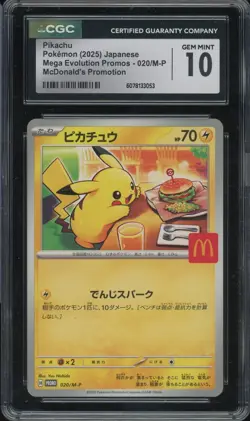 CGC 10 Pokemon Pikachu 020/M-P McDonald's Promo Japanese 2025 US SELLER - Image 1