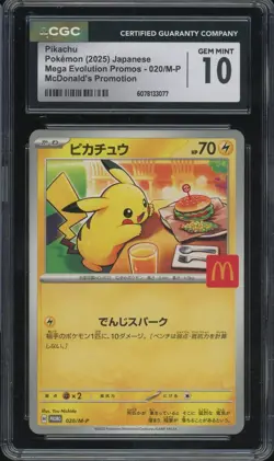 CGC 10 Pokemon Pikachu 020/M-P McDonald's Promo Japanese 2025 US SELLER - Image 1