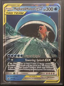 Magikarp Wailord GX Jumbo Promo Pokemon Oversized Card SM166 Holo Near Mint - Image 1