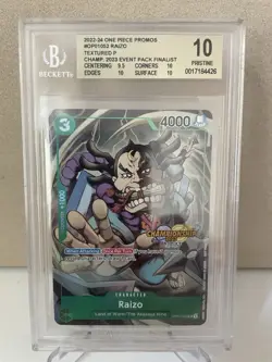 2023 Championship Event Pack Finalist Textured Raizo One Piece TCG Card BGS 10 - Image 1