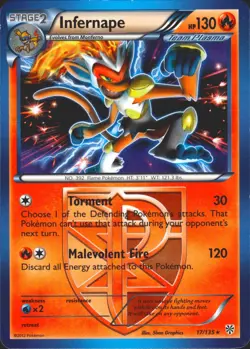 Infernape 17/135 (BW Plasma Storm) Rare Deck Excl Lightly Played Pokemon Card - Image 1