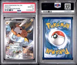 2023 Pokemon Raichu Holo Card Sv02: Paldea Evolved 211/193 Psa 10 - Image 1