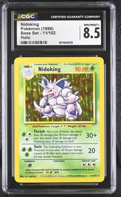 CGC 8.5 Nidoking 1999 Base Set 11/102 Holo Pokemon Card - Image 1