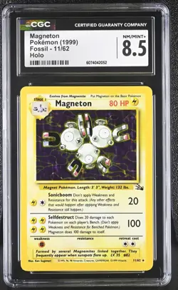 CGC 8.5 Magneton 1999 Fossil 11/62 Holo Pokemon Card - Image 1