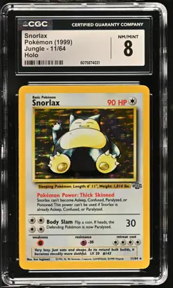 CGC 8 Snorlax 1999 Jungle 11/64 Holo Pokemon Card - Image 1