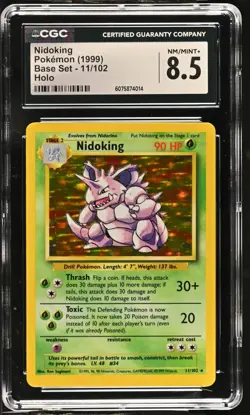 CGC 8.5 Nidoking 1999 Base Set 11/102 Holo Pokemon Card - Image 1
