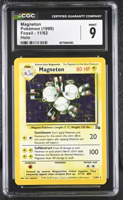 CGC 9 MINT Magneton 1999 Fossil 11/62 Holo Pokemon Card - Image 1