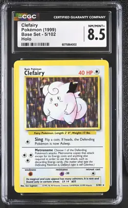 CGC 8.5 Clefairy 1999 Base Set 5/102 Holo Pokemon Card - Image 1
