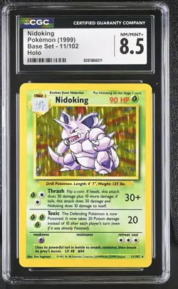 CGC 8.5 Nidoking 1999 Base Set 11/102 Holo Pokemon Card - Image 1