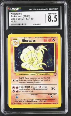 CGC 8.5 Ninetales 2000 Base Set 2 13/130 Holo Pokemon Card - Image 1