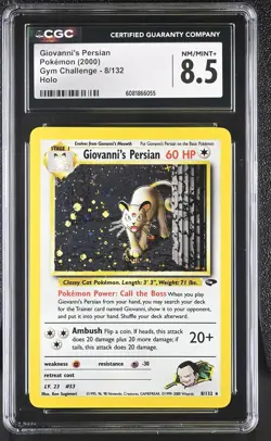 CGC 8.5 Giovanni's Persian 2000 Gym Challenge 8/132 Holo Pokemon Card - Image 1