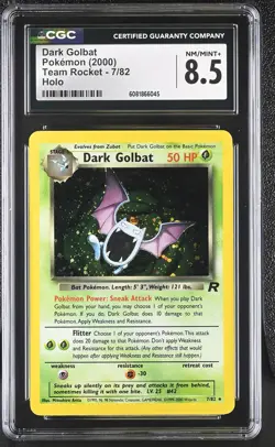 CGC 8.5 Dark Golbat 2000 Team Rocket 7/82 Holo Pokemon Card - Image 1