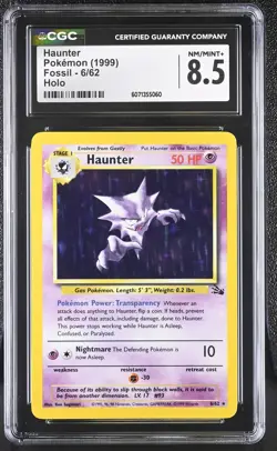CGC 8.5 Haunter 1999 Fossil 6/62 Holo Pokemon Card - Image 1
