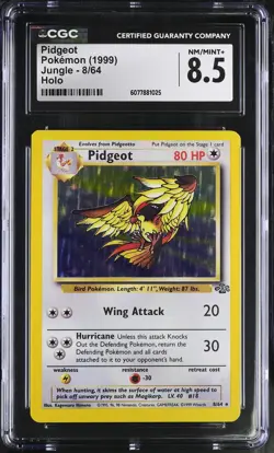 CGC 8.5 Pidgeot 1999 Jungle 8/64 Holo Pokemon Card - Image 1