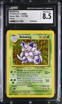 CGC 8.5 Nidoking 1999 Base Set 11/102 Holo Pokemon Card - Image 1