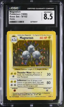 CGC 8.5 Magneton 1999 Base Set 9/102 Holo Pokemon Card - Image 1