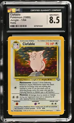CGC 8.5 Clefable 1999 Jungle 1/64 Holo Pokemon Card - Image 1