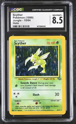 CGC 8.5 Scyther 1999 Jungle 10/64 Holo Pokemon Card - Image 1