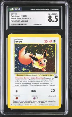 CGC 8.5 Eevee 2000 Black Star Promos 11 Holo Pokemon Card - Image 1