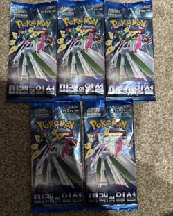5 SEALED PACKS Paradox Rift Future Flash Pokemon Card Booster Altaria KOREAN - Image 1