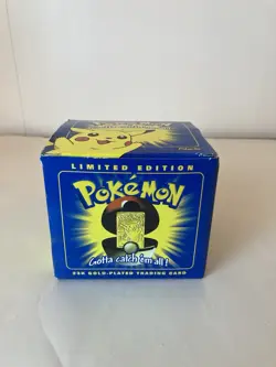 1999 Nitendo Pokemon 23k Gold Trading Card #25 Pikachu Brand New Sealed - Image 1