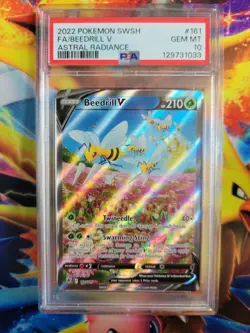 Pokemon Beedrill V Full Art Astral Radiance #161 Graded Card PSA 10 - Image 1