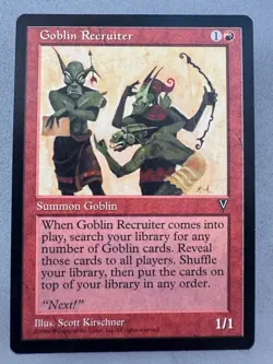MTG-Goblin Recruiter Visions Regular-Unplayed NM-Vintage Magic the Gathering - Image 1
