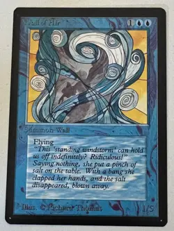 Magic the Gathering MTG Beta Wall of Air NM- (Beta Bob) - Image 1