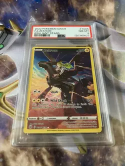2022 POKEMON SWORD & SHIELD BRILLIANT STARS #TG05 FULL ART/ZEKROM PSA 8 - Image 1