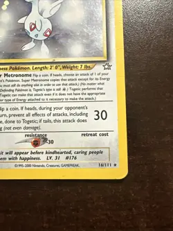 Togetic 16/111 Holo Rare DMG Pokemon TCG Neo Genesis WOTC - Image 4