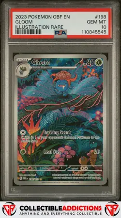 2023 Pokemon Obf En-Obsidian Flames #198 Gloom Illustration Rare PSA 10 - Image 1