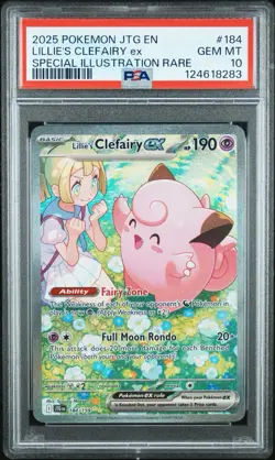 2025 POKEMON JTG EN-JOURNEY TOGETHER #184 LILLIE'S CLEFAIRY EX PSA 10 - Image 1