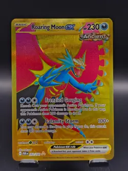 Pokemon Card TCG - Roaring Moon ex 262/182 Hyper Rare Gold Paradox Rift - Image 1