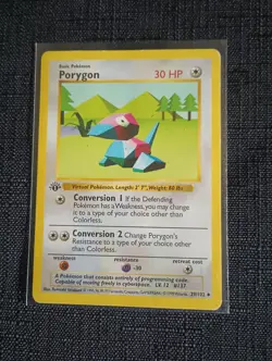 Pokemon Card: 1st Edition PORYGON Base Uncommon (EX) - Image 1