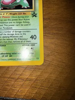 Venusaur Holo Black Star Promo Card 13/53 WOTC NM/EX - Image 5