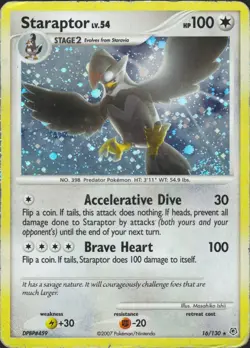 Staraptor 16/130 Holo Rare Diamond and Pearl Pokemon Card HP - Image 1