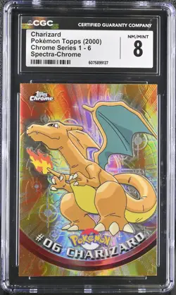 CGC 8 Charizard 2000 Chrome Series 1 Topps 6 Spectra Pokemon Card - Image 1