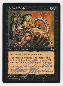 Silver Signed Spinal Graft MP Tempest Artist Ron Spencer 1997 MTG Magic Vintage! - Image 1