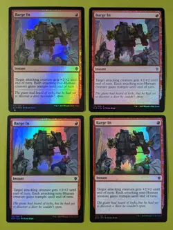 FOIL Barge In x4 Throne of Eldraine 4x Magic the Gathering MTG - Image 1