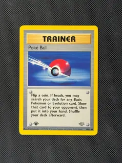 Poke Ball 64/64 1st Edition Pokemon Card Jungle Common WOTC NM - Image 1