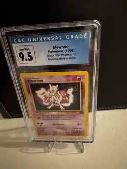 CGC 10 (old 9.5 Blue)Gem Mint 1999 Mewtwo Black Star Promo #3 WB Movie Stamped - Image 3