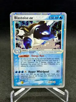 Pokemon TCG Blastoise ex FireRed LeafGreen 104/112 MP/HP Small Crease Free Ship - Image 1
