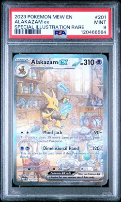 2023 POKEMON MEW EN-151 SPECIAL ILLUSTRATION RARE #201 ALAKAZAM EX PSA 9 - Image 1