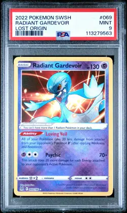 2022 POKEMON SWORD & SHIELD LOST ORIGIN #069 RADIANT GARDEVOIR PSA 9 - Image 1