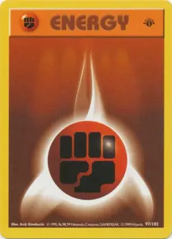Pokemon Card - Base 97/102 - FIGHTING ENERGY (common) **1st Edition** - NM - Image 1