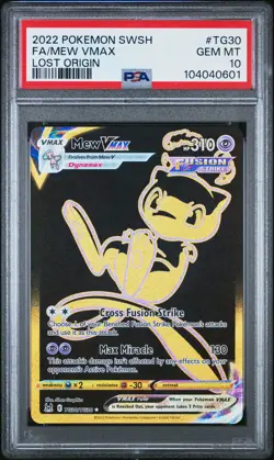 2022 POKEMON SWORD & SHIELD LOST ORIGIN #TG30 FULL ART/MEW VMAX PSA 10 - Image 1