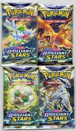 Pokemon 2022 Brilliant Stars Booster Pack Complete Art Set x4 (Sealed New) - Image 1